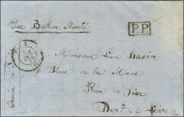 Càd Noir PARIS (SC) 3 OCT. 70 + P.P. Sur Lettre Pour Rive De Gier, Au Verso Càd D'arrivée 16 OCT. 70. L'ARMAND BARBÈS. E - Oorlog 1870