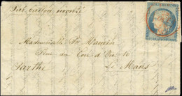 Càd Rouge PARIS (SC) 28 OCT. 70 / N° 37 Sur Lettre Pour Le Mans. Au Verso, Càd D'arrivée 2 NOV. 70. LE COLONEL CHARRAS.  - Guerre De 1870