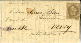 Etoile 22 / N° 30 Càd PARIS / R. TAITBOUT 12 NOV. 70 Sur Gazette Des Absents N° 7 Pour Vevey. Au Verso, Càd D'arrivée 30 - Krieg 1870