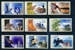 ISRAEL 2022 ANIMAL WILD LIFE IN URBAN AREA COMPLETE SET OF ALL 9 ATM LABELS MNH - Nuovi