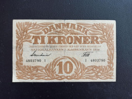 Billet Danemark 10 Kroner 1936 - Denemarken