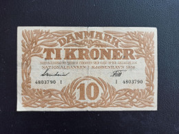 Billet Danemark 10 Kroner 1936 - Dinamarca