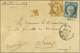 Etoile 1 / N° 36 + N° 37 Càd PARIS / PL. DE LA BOURSE 9 JANV. 71  Sur Enveloppe Contenant Une Correspondance De Presse A - Guerra De 1870