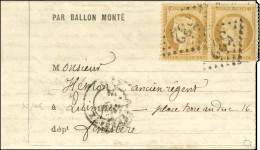 Lettre Avec Texte Daté De Paris Le 24 Janvier 1871 Pour Quimper. Au Recto, GC 532 / N° 36 Paire Càd T 17 BORDEAUX (32) 3 - War 1870