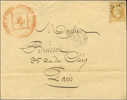 Etoile 9 / N° 28 Càd PARIS / R. MONTAIGNE 29 SEPT. 70 Sur Enveloppe Sans Texte Adressée à Paris Pendant Le Siège. Au Rec - Krieg 1870