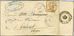 Cachet T16 SARREBOURG (52) 10 JANV. 71 / Alsace N° 5 Sur Lettre Avec Texte Pour Epinal. Au Recto, Cachet POSTES / 1871 / - Cartas & Documentos