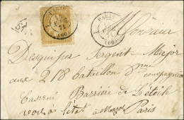 Càd De Rayon 1 PARIS 1 (60) 14 AVRIL 71 / N° 28 (infime Pli) Sur Lettre Avec Texte Daté De Paris Pour Un Militaire à La  - Guerre De 1870