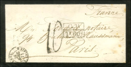 Lettre De Jacmel Pour Paris. Au Verso, Càd JACMEL 10 AVRIL 71. Au Recto, Càd D'entrée ANGL. / AMB. CALAIS B Et Marque D' - War 1870