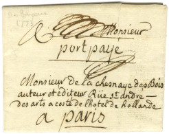 Lettre Avec Texte Daté De Bayeux Le 2 Mars 1773 Pour Paris. Au Recto, '' Port Payé '' (L N° 9). - SUP. - Andere & Zonder Classificatie