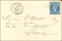 PC Du GC 3250 / N° 22 (non Signalé) Càd T 15 RYES (13) Sur Lettre Pour Caen. 1867. - SUP. - R. - Andere & Zonder Classificatie