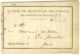 31 / AUCH Sur Accusé De Réception Provisoire Daté Du 4 Décembre 1829 Pour Vic Fezensac. - TB. - Andere & Zonder Classificatie