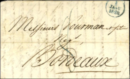 Dateur Bleu 1 JANV. 1828 Sur Lettre Avec Texte Daté De Paris Le 31 Décembre 1827 Pour Bordeaux. 1er Jour Du Dateur. - SU - Autres & Non Classés