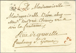 Lettre En Port Payé Avec Texte Daté 1780 Remise Au Boitier Adressée Au Chevalier D'Eon à Paris. - TB / SUP. - R. - Autres & Non Classés