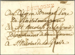 BOULOGNE Rouge (L N° 116) Sur Lettre Avec Texte Daté 1795 Pour St Nicolas De La Grave. - SUP. - R. - Andere & Zonder Classificatie