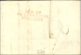 DEB 68 / VILLEFRANCHE / SUR-SAONE Rouge Sur Lettre Avec Texte Daté 1816. - SUP. - R. - Autres & Non Classés