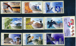 ISRAEL 2022 COMPLETE YEAR SET OF ALL 10 ATM BASIC RATE LABELS MNH - Ungebraucht