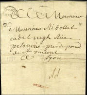 MILLERY Rouge Au Verso D'une Lettre Avec Texte Daté Du 22 Novembre 1780 Adressée En Port Payé à Lyon. - TB / SUP. - R. - Andere & Zonder Classificatie