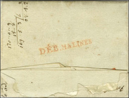 DEB MALINES Rouge Sur Lettre Avec Texte Daté De Saint Nicolas Le 1er Février 1810 Taxée Et Détaxée Pour Mechelin. Au Rec - 1792-1815: Conquered Departments