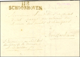 118 / SCHOONHOVEN Sur Lettre Avec Texte Daté 1812 Pour Amsterdam. - SUP. - 1792-1815: Départements Conquis