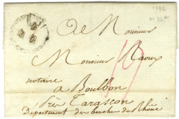 Marque Postale Ornée Fleurs De Lys Rayées Plume Pour Cause Révolutionnaire BUREAU ROYAL DE CORRESPONDANCE GENERALE (S N° - Ohne Zuordnung