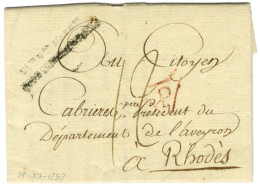 Beau Gal D'AFFes / ET DE CORRESPONDANCE Noir (S N° 9141a) Sur Lettre Avec Texte Daté Du 28 Frimaire An 6 Pour Rodez. - T - Ohne Zuordnung