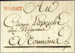 BORDEAUX Rouge Sur Lettre Avec Texte Daté Du 22 Pluviôse An 10 Pour Tonneins. - SUP. - R. - Sin Clasificación