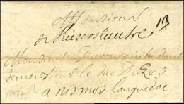 '' De Rieserslautern '' Sur Lettre Avec Texte Daté Du 26 Octobre 1697 Pour Nîmes. - TB / SUP. - R. - Sellos De La Armada (antes De 1900)