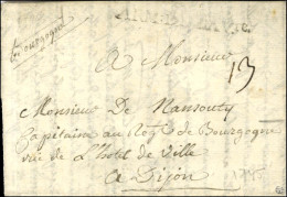 ARM:DE BAVre (SA N° 10) Sur Lettre Avec Texte Daté 1745 Pour Dijon. - TB. - R. - Army Postmarks (before 1900)