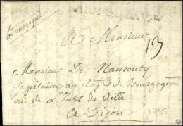 ARM:DE BAVre (SA N° 10) Sur Lettre Avec Texte Daté 1745 Pour Dijon. - TB. - R. - Sellos De La Armada (antes De 1900)