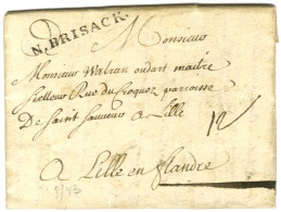 N.BRISACK Sur Lettre Avec Texte Daté Du 31 Juillet 1743. - SUP. - Armeestempel (vor 1900)