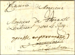 AR D H.RHIN.D (7A N° 36) Sur Lettre Avec Texte Daté De Reichenbach En Saxe Le 14 Juillet 1761 Pour Francfort Réexpédiée  - Armeestempel (vor 1900)