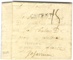 OSTENDe (7A N° 83) Sur Lettre Avec Texte Daté D'Ostende Le 25 Juin 1758 Pour Geay En Saintonge. - TB. - Sellos De La Armada (antes De 1900)