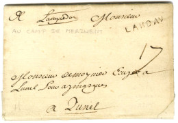 LANDAV Sur Lettre Avec Texte Daté '' Au Camp De Merzheim Sous Landau Le 21 Août '' Pour Lunel. - TB / SUP. - Army Postmarks (before 1900)