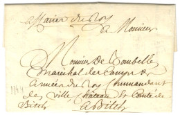 '' Affaires Du Roy '' Sur Lettre Avec Texte Daté De Metz Le 8 Juin 1744 Adressée à L'Armée Du Roi à Bitche. - TB / SUP. - Armeestempel (vor 1900)
