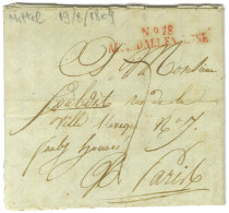 N° 18 / ARM.D'ALLEMAGNE Rouge Sur Lettre Avec Texte Daté De Mittel Le 19 Août 1809 Pour Paris. - TB / SUP. - Armeestempel (vor 1900)