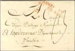 ARMÉE DU / PAS DE CALAIS Rouge Sur Lettre Avec Texte Daté Du 2 Juin 1793 Pour Landerneau. - TB / SUP. - R. - Legerstempels (voor 1900)