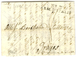 N° 3 / ARM. D'ITALIE Sur Lettre Avec Texte Daté De Gênes Pour Troyes. 1802. - SUP. - Armeestempel (vor 1900)