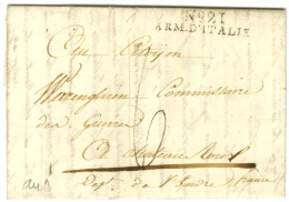 N° 21 / ARM. D'ITALIE Sur Lettre Avec Texte Daté 1801 Pour Châteauroux. - SUP. - Marques D'armée (avant 1900)