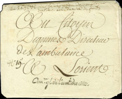 ' Comre Gl De L'armé. Des Côtes ' Sur Enveloppe Avec Très Bon Et Long Texte Daté De Rennes Le 25 Septembre 1793 Pour Lor - Army Postmarks (before 1900)