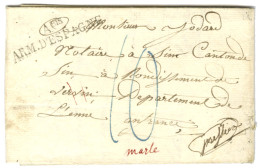 A Bis / ARM. D'ESPAGNE Sur Lettre Avec Texte Daté De San Sebastian Le 26 Juillet 1825 Pour Vervins. - SUP. - Sellos De La Armada (antes De 1900)