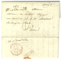 (C) / ARM. D'ESPAGNE Sur Lettre Avec Texte Daté De St Lucar Le 24 Septembre 1823 Pour Paris, Au Verso Griffe Rouge Encad - Legerstempels (voor 1900)