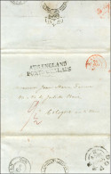 ' Aus England / Porto V. Calais ' (Van Der Linden N° 255) Sur Lettre Avec Texte Daté De Douvres Le 24 Mai 1844 Pour Colo - Otros & Sin Clasificación