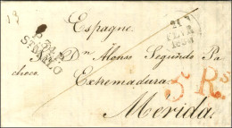Lettre Avec Texte Daté De Jersey Le 14 Février 1830 Pour Mérida, Au Recto Marque Postale D'entrée P.34.P. / ST MALO Et T - Andere & Zonder Classificatie