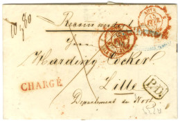 Lettre Chargée D'Autriche Pour Lille, Au Recto Càd Rouge D'entrée 2 AUTR. 2, Au Verso Cachets De Cire Et Griffe APRÈS /  - Sonstige & Ohne Zuordnung