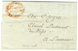 Cachet Rouge COMMISSAIRE DES GUERRES / Francillon / Dapples Sur Lettre Avec Texte Daté De Lausanne Le 31 Janvier 1800 Ad - Sonstige & Ohne Zuordnung