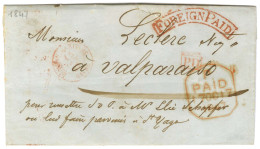 Lettre Avec Texte Daté Du Havre Pour Valparaiso '' Pour Remettre à M. Schopfer à Santiago '', Au Recto Griffe Rouge FORE - Otros & Sin Clasificación