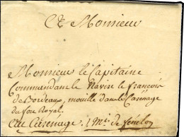 Lettre Avec Texte Daté '' à La Rivière Le 30 Novembre 1763 '' Adressée Au Commandant Du Navire Le François De Bordeaux M - Otros & Sin Clasificación