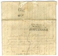 Lettre Avec Long Texte Daté Du 1 Janvier 1819 Pour Toulon, Au Recto Marque MARTINIQUE Et Marque Postale D'entrée COLONIE - Marques D'entrées