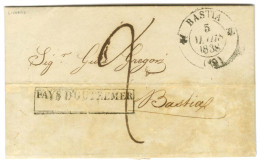 Lettre Avec Texte Daté De Livourne Le 19 Février 1838 Pour Bastia. Au Recto, Marque Postale D'entrée Encadrée PAYS D'OUT - Marques D'entrées