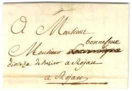 Lettre Avec Texte Daté Azille, Quartier Daquin Le 20 Octobre 1771 Pour Rojan. - SUP. - Autres & Non Classés